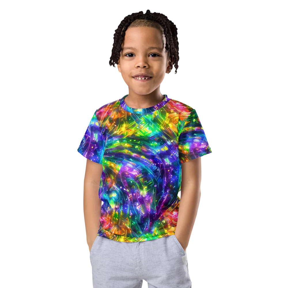 Jewelstorm Ribbons on Kids Crew Neck T-Shirt — Front