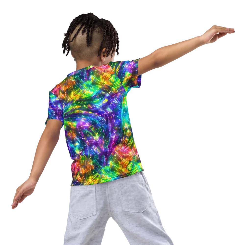 Jewelstorm Ribbons on Kids Crew Neck T-Shirt — Back