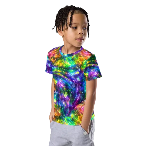 Jewelstorm Ribbons on a Kids Crew Neck T-Shirt
