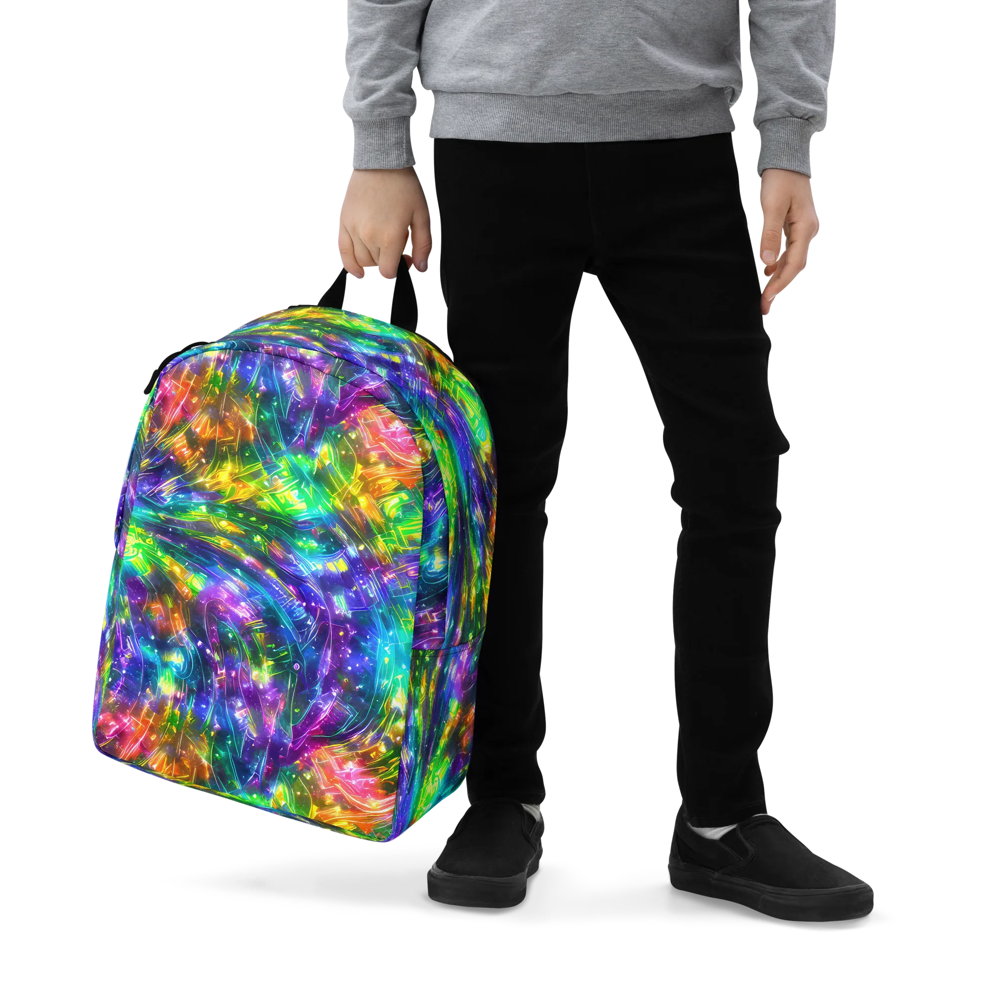 Jewelstorm Ribbons on Minimalist Backpack — Zoomed-in