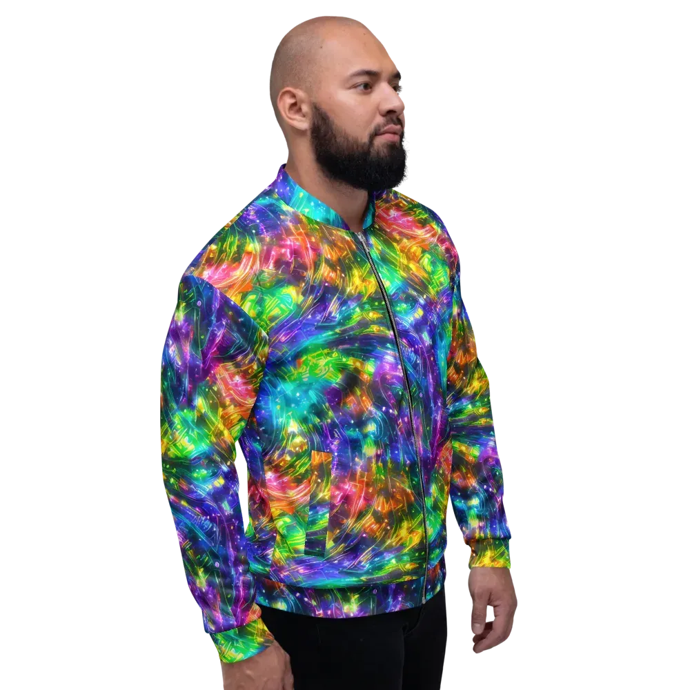 Jewelstorm Ribbons on Bomber Jacket — Right