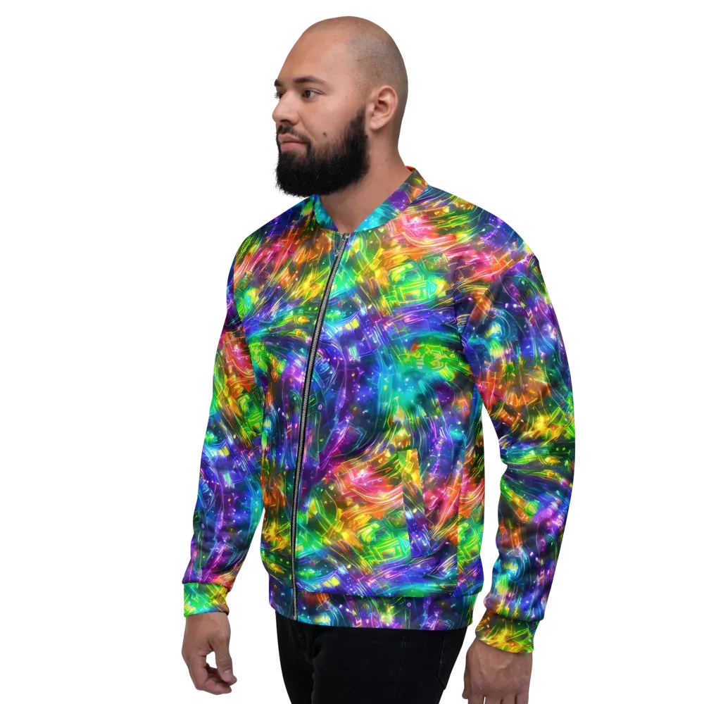 Jewelstorm Ribbons on Bomber Jacket — Left