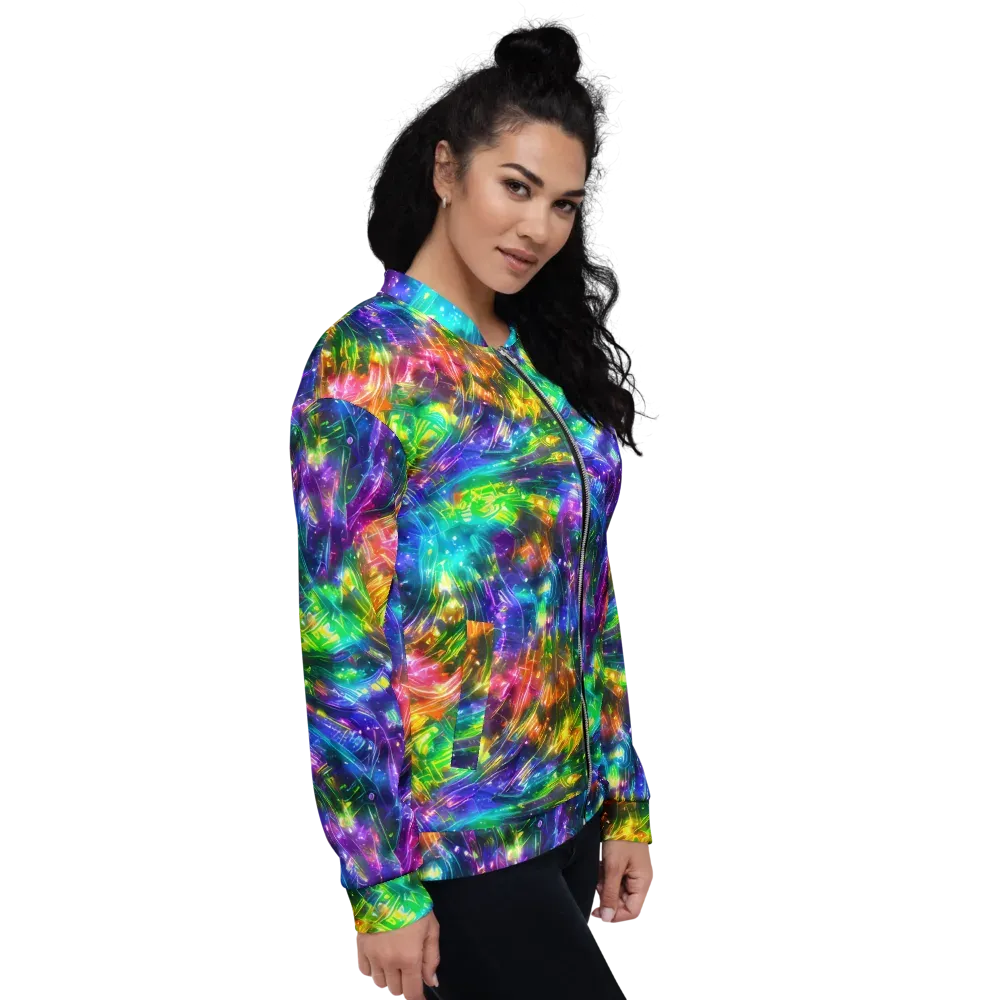 Jewelstorm Ribbons on Bomber Jacket — Right