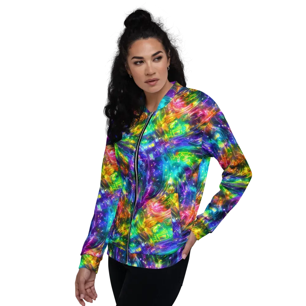 Jewelstorm Ribbons on Bomber Jacket — Left