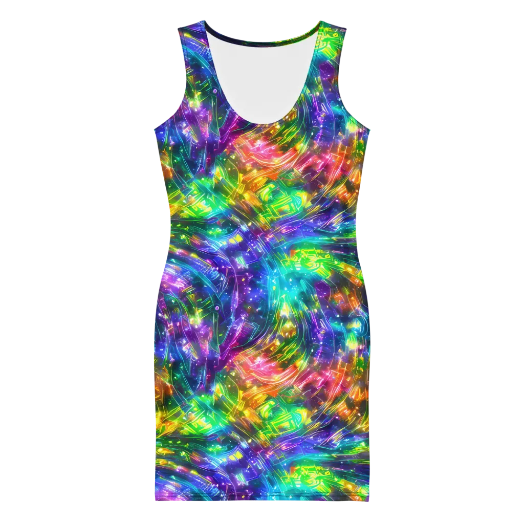 Jewelstorm Ribbons on Bodycon Dress — Front
