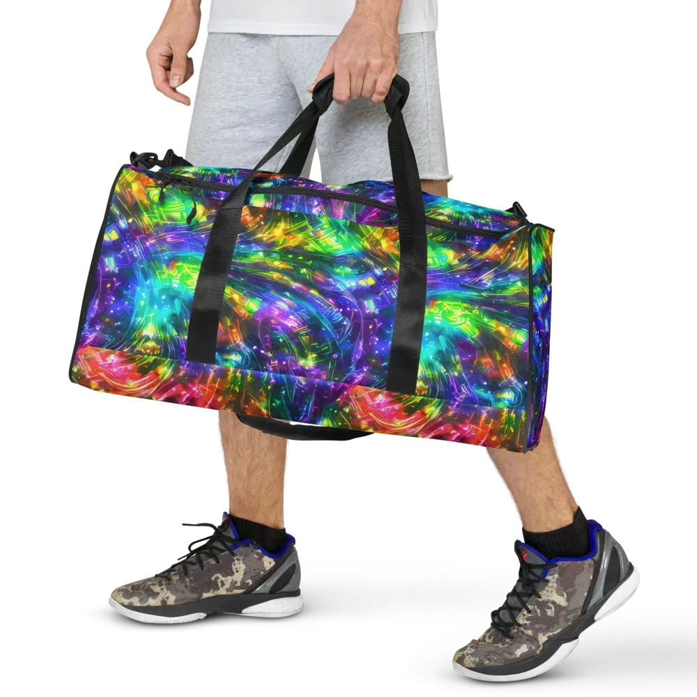 Jewelstorm Ribbons on Duffle Bag — Front