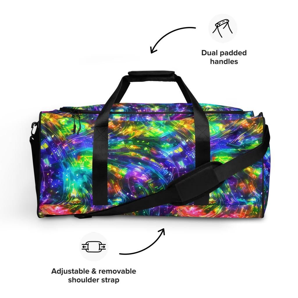 Jewelstorm Ribbons on Duffle Bag — Front