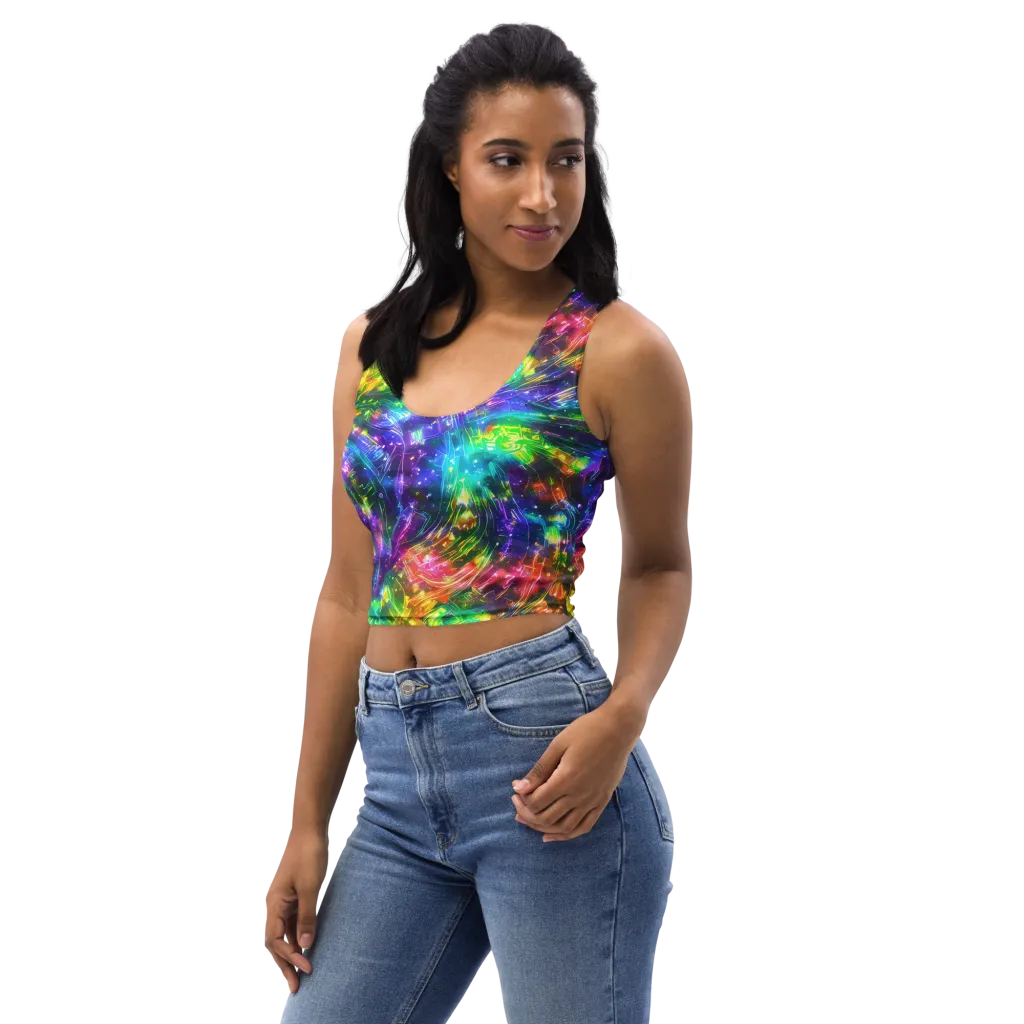 Jewelstorm Ribbons on Crop Top — Left Front