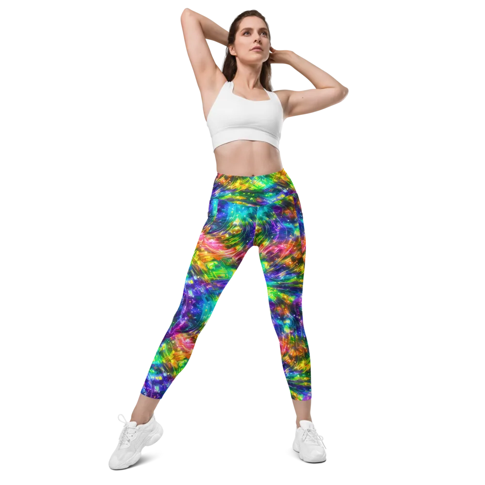 Jewelstorm Ribbons on Leggings with Pockets — Front