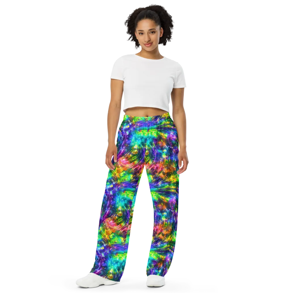 Jewelstorm Ribbons on Wide-Leg Pants — Front