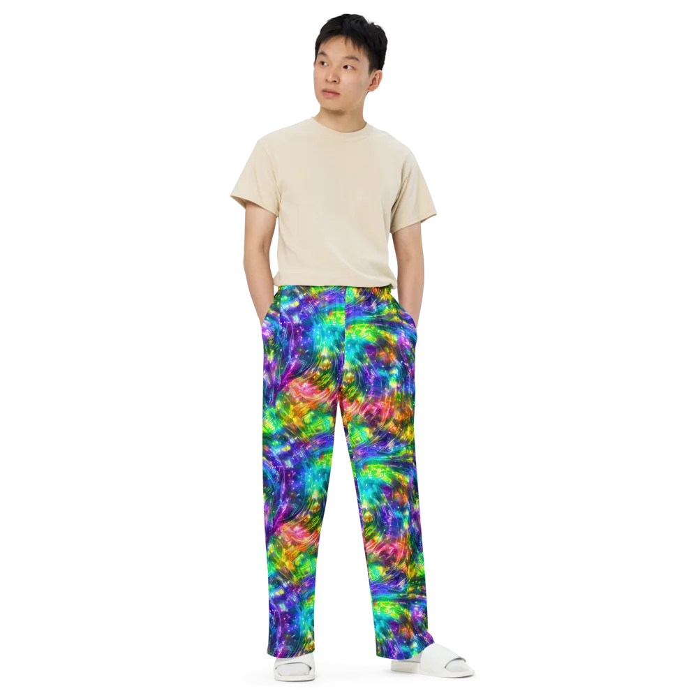 Jewelstorm Ribbons on Wide-Leg Pants — Front