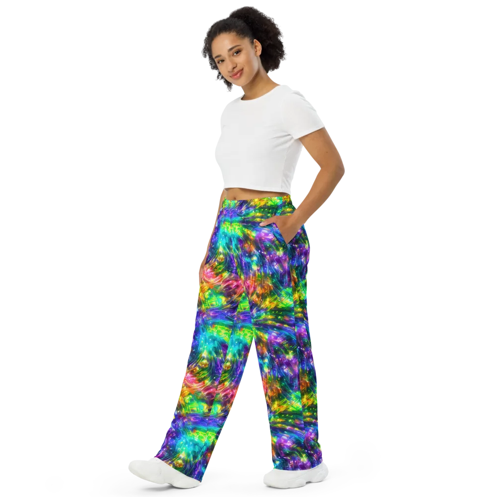 Jewelstorm Ribbons on Wide-Leg Pants — Left Front
