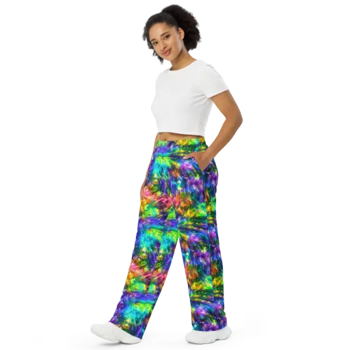 Jewelstorm Ribbons on a Wide-Leg Pants