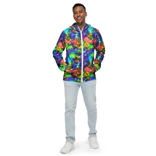 Jewelstorm Ribbons on a Men's Windbreaker