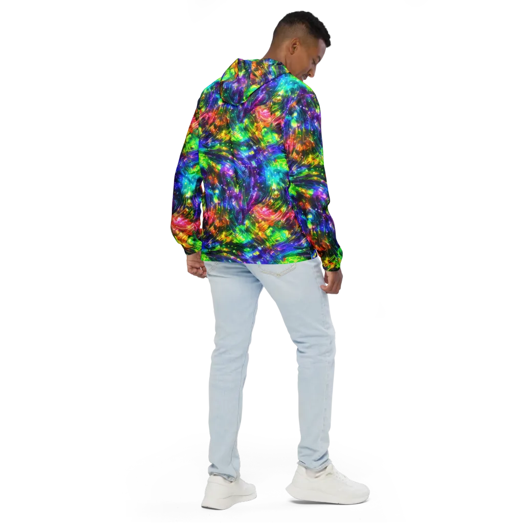 Jewelstorm Ribbons on Men's Windbreaker — Back