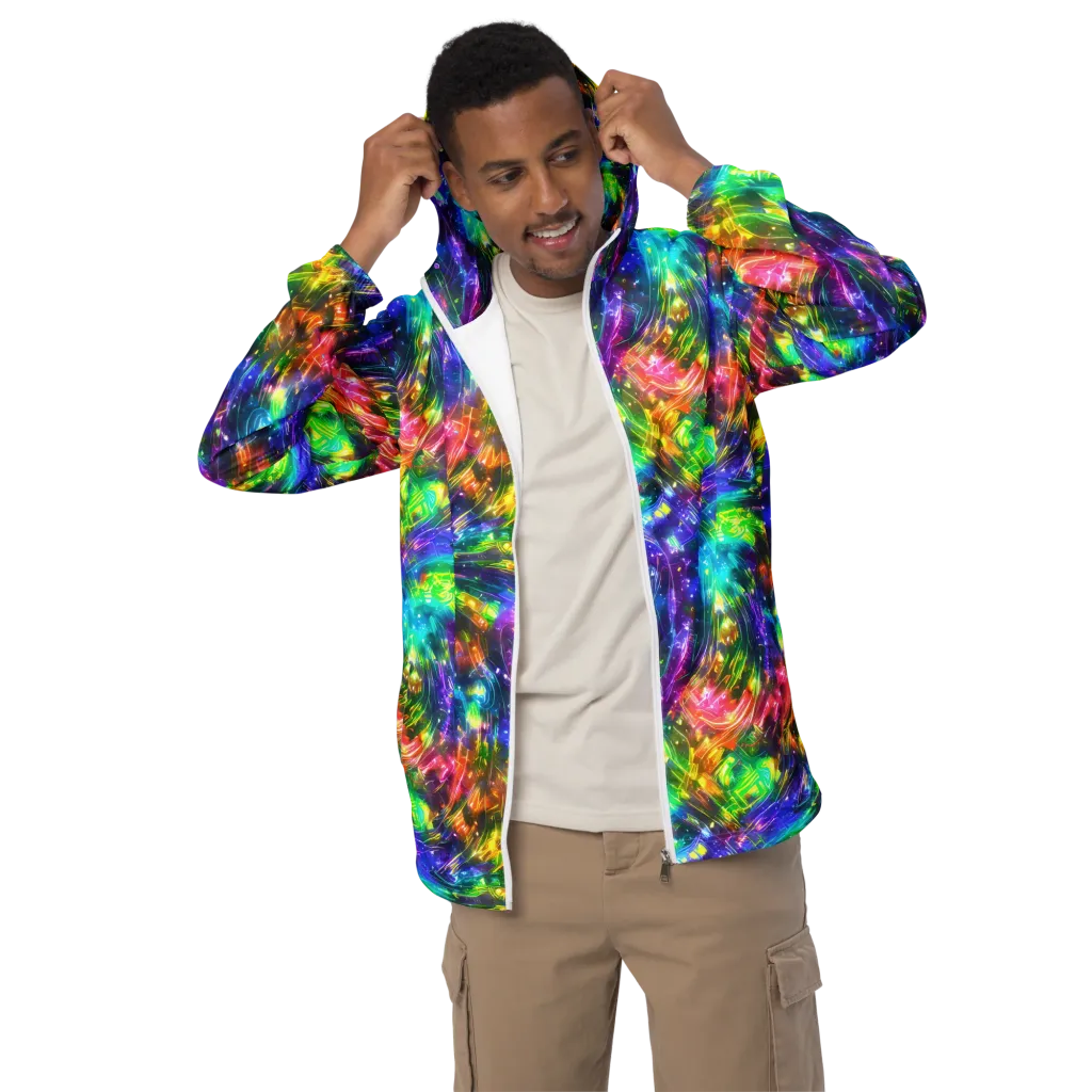 Jewelstorm Ribbons on Men's Windbreaker — Front
