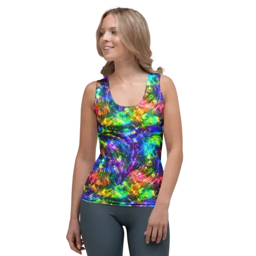 Jewelstorm Ribbons on a Women's Tank Top