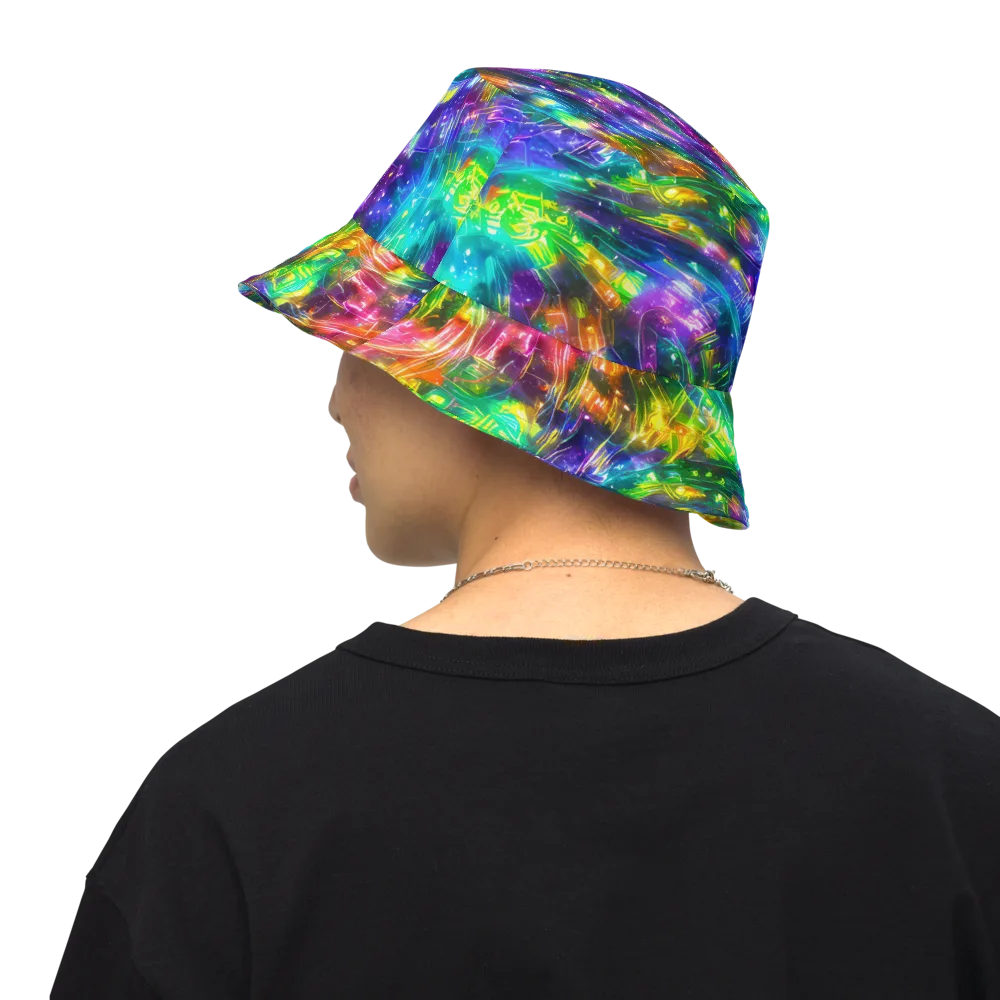 Jewelstorm Ribbons on Reversible Bucket Hat — Back Inside