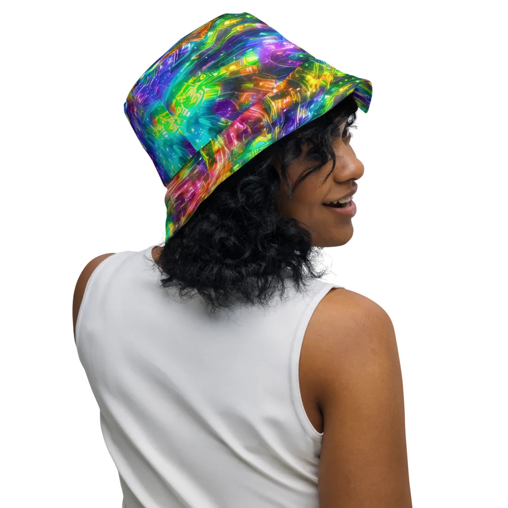 Jewelstorm Ribbons on Reversible Bucket Hat — Right Outside