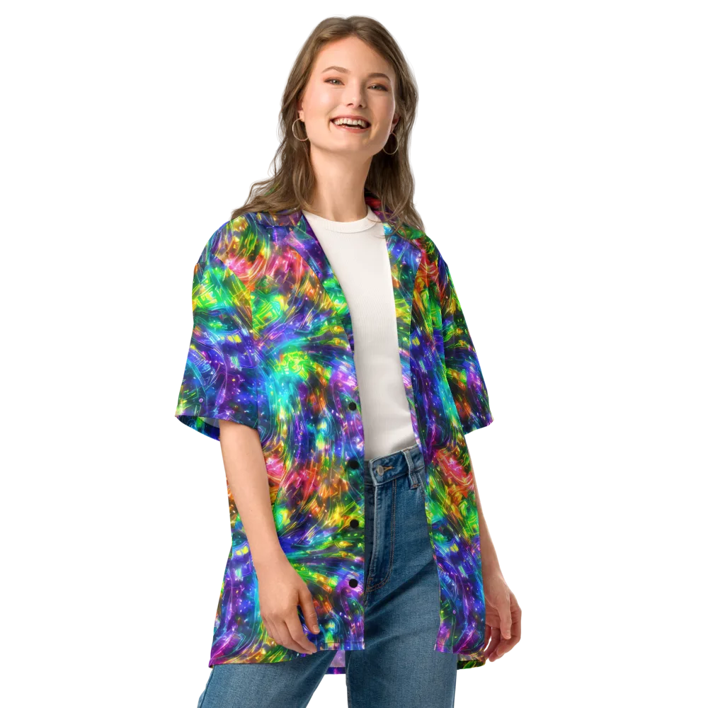 Jewelstorm Ribbons on Button Shirt — Front
