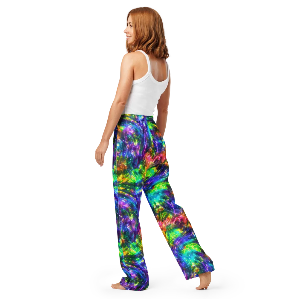Jewelstorm Ribbons on Women's Pajama Pants — Back