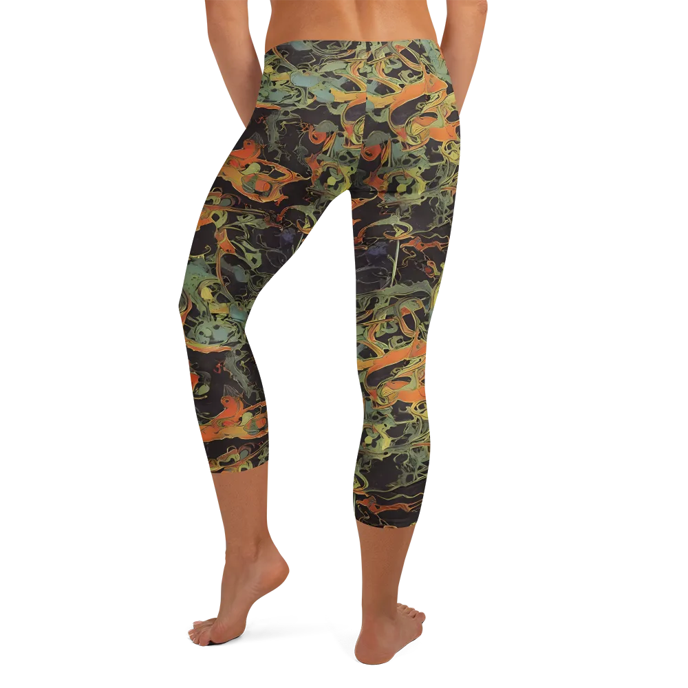 Ember Tangle on Capri Leggings — Back