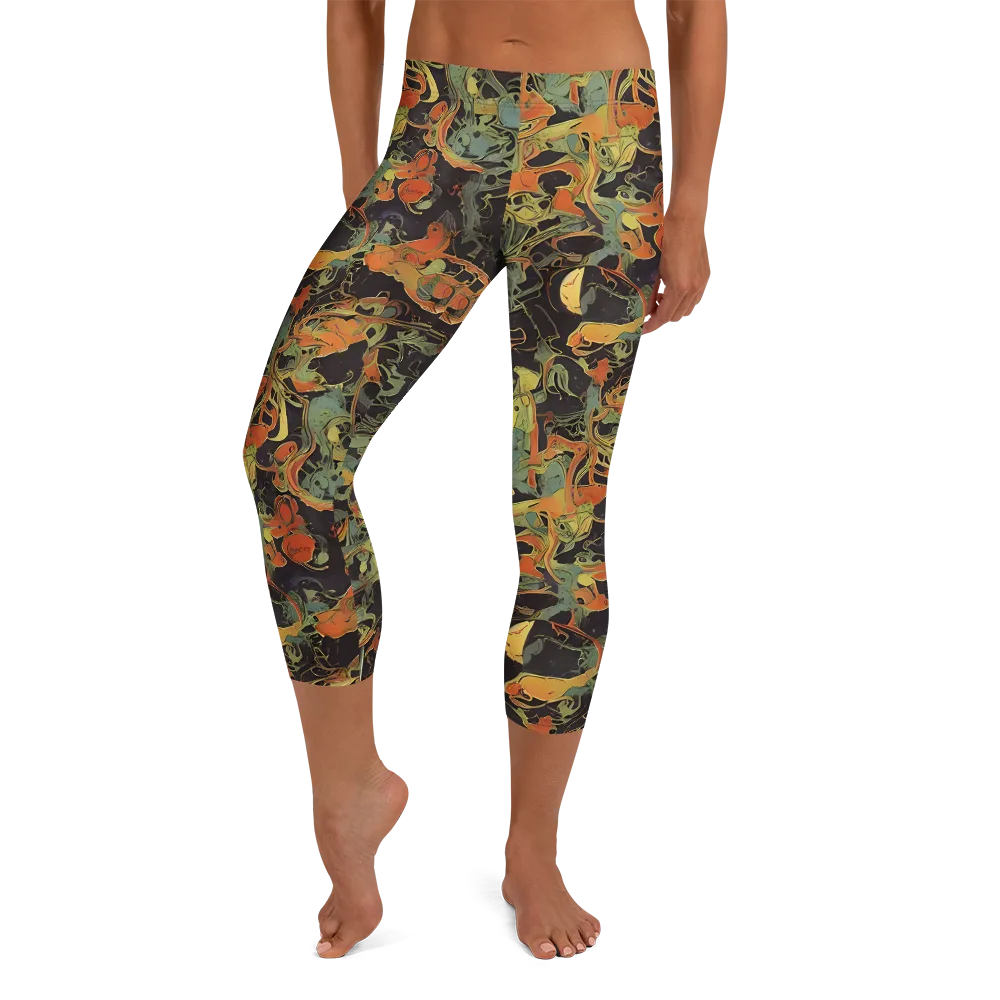 Ember Tangle on Capri Leggings — Front