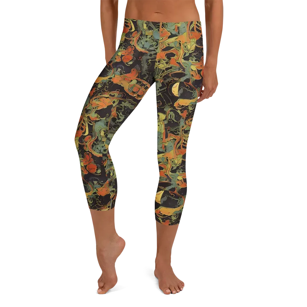 Ember Tangle on Capri Leggings — Front