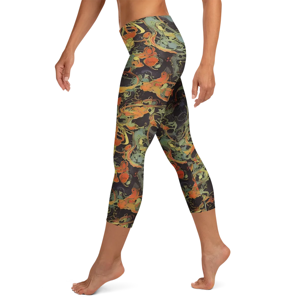 Ember Tangle on Capri Leggings — Left