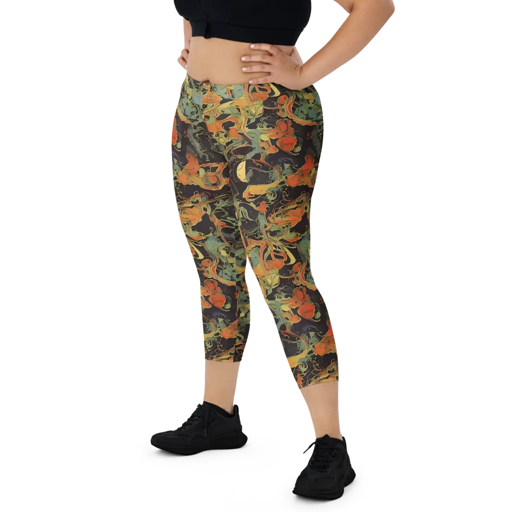 Ember Tangle on Capri Leggings — Front