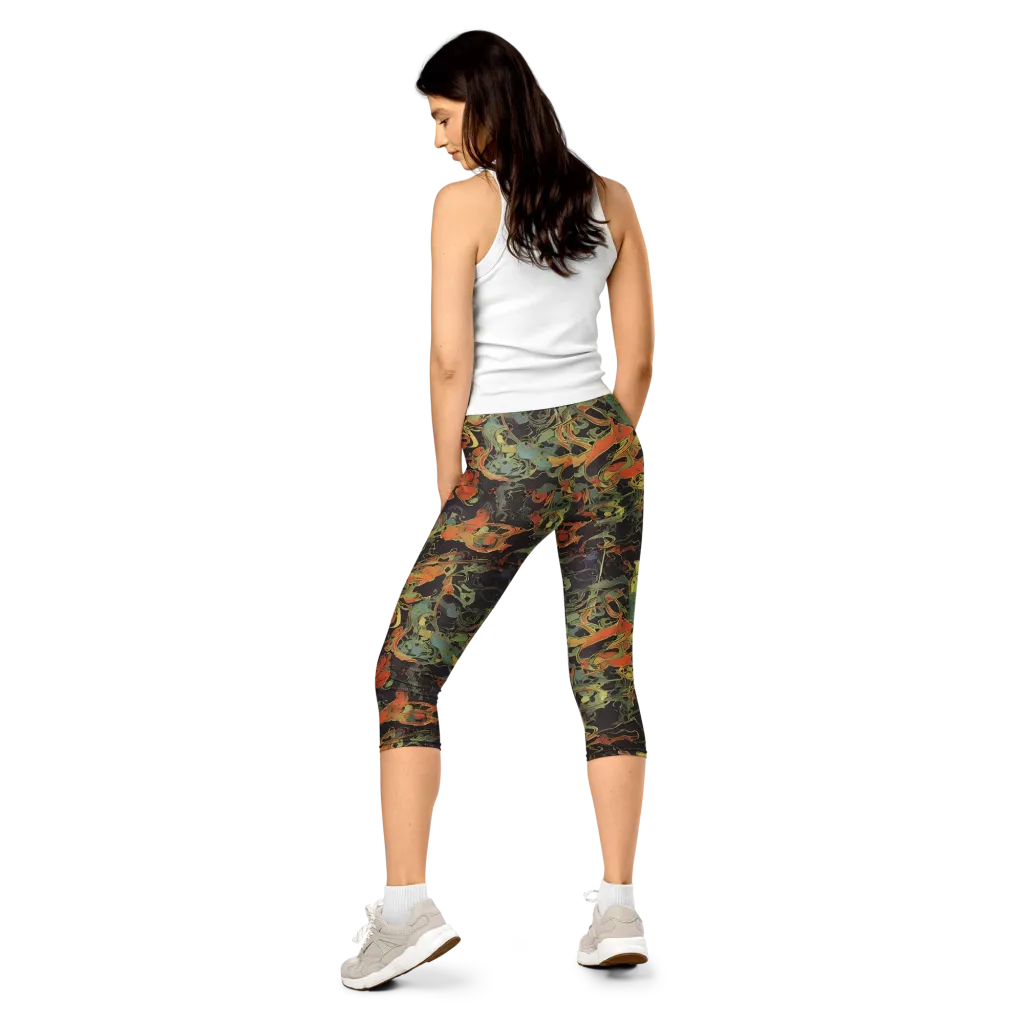 Ember Tangle on Capri Leggings — Back
