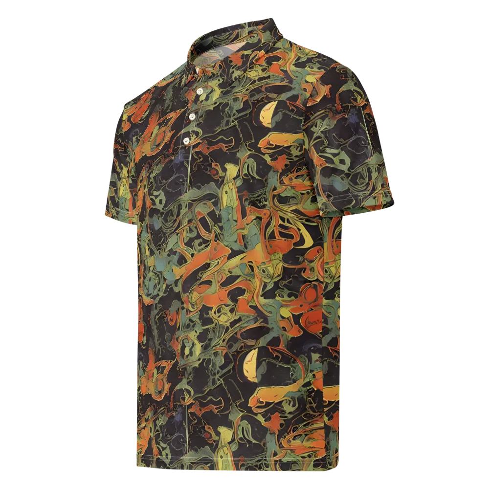 Ember Tangle on Men's Slim Fit Polo Shirt — Left Front
