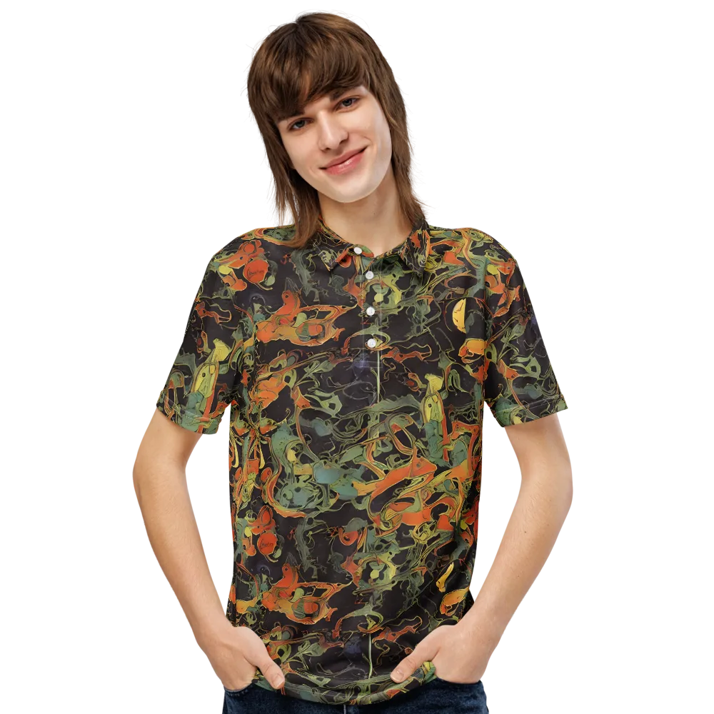 Ember Tangle on Men's Slim Fit Polo Shirt — Front
