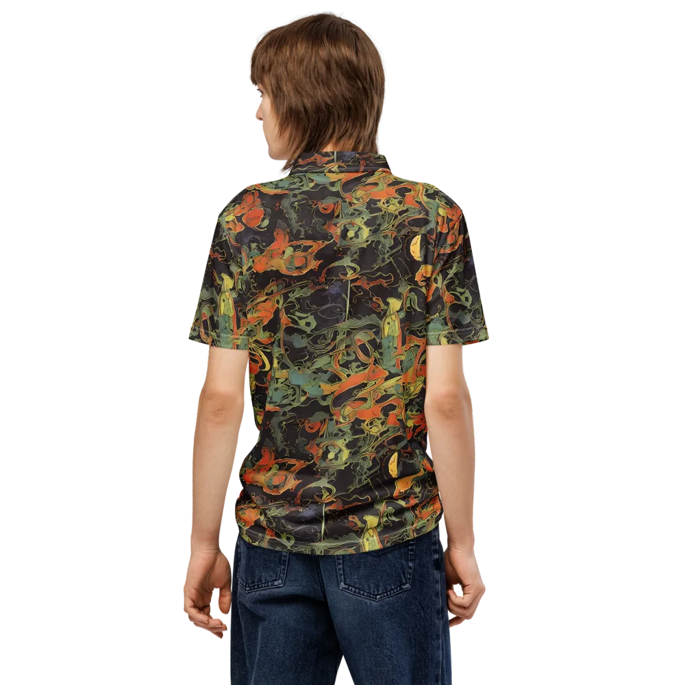 Ember Tangle on Men's Slim Fit Polo Shirt — Back
