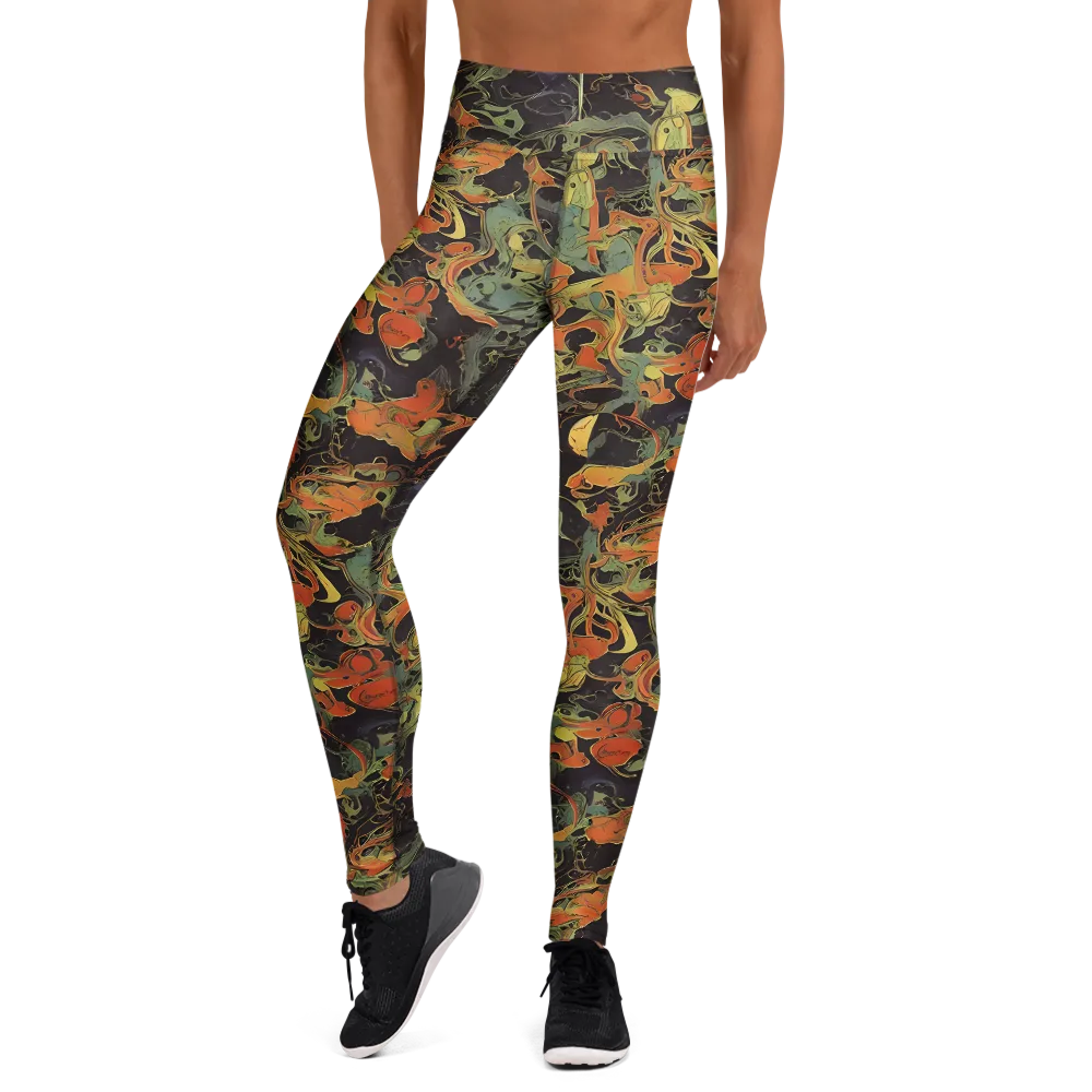 Ember Tangle on Yoga Leggings — Front