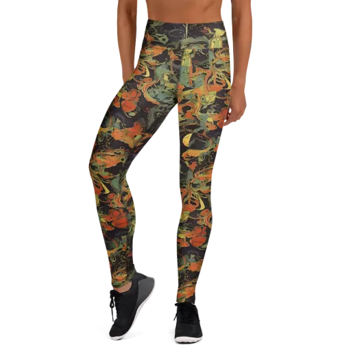 Ember Tangle on a Yoga Leggings