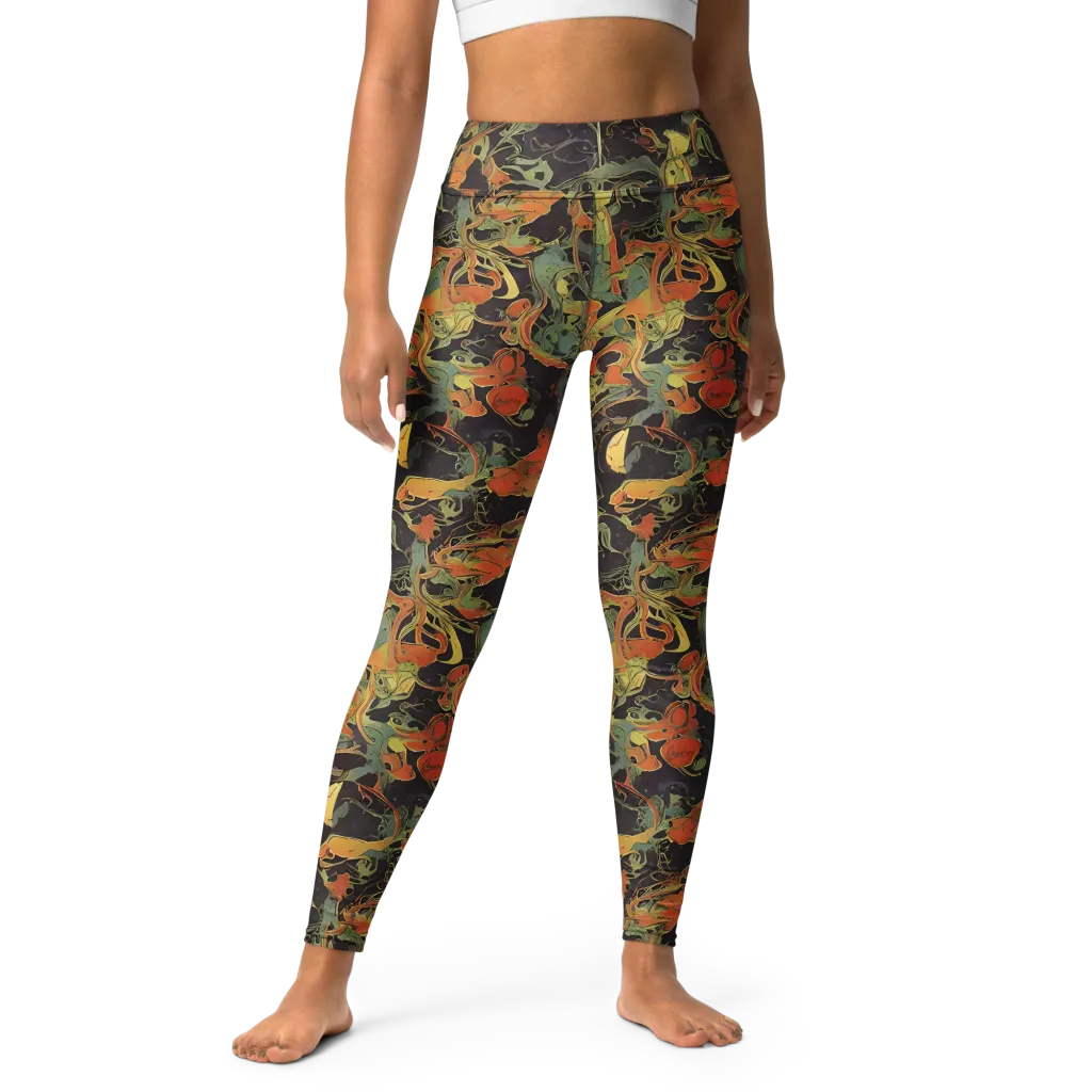 Ember Tangle on Yoga Leggings — Front