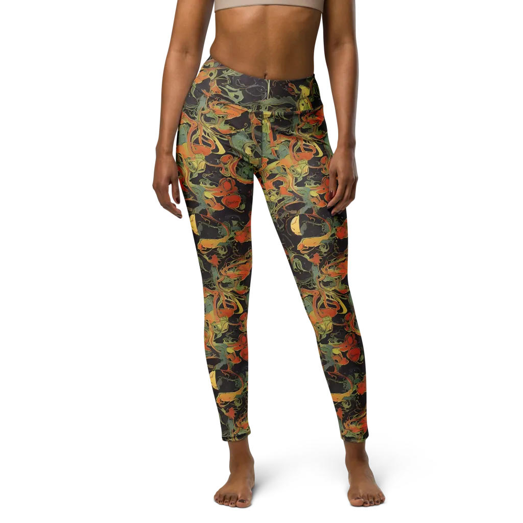 Ember Tangle on Yoga Leggings — Front