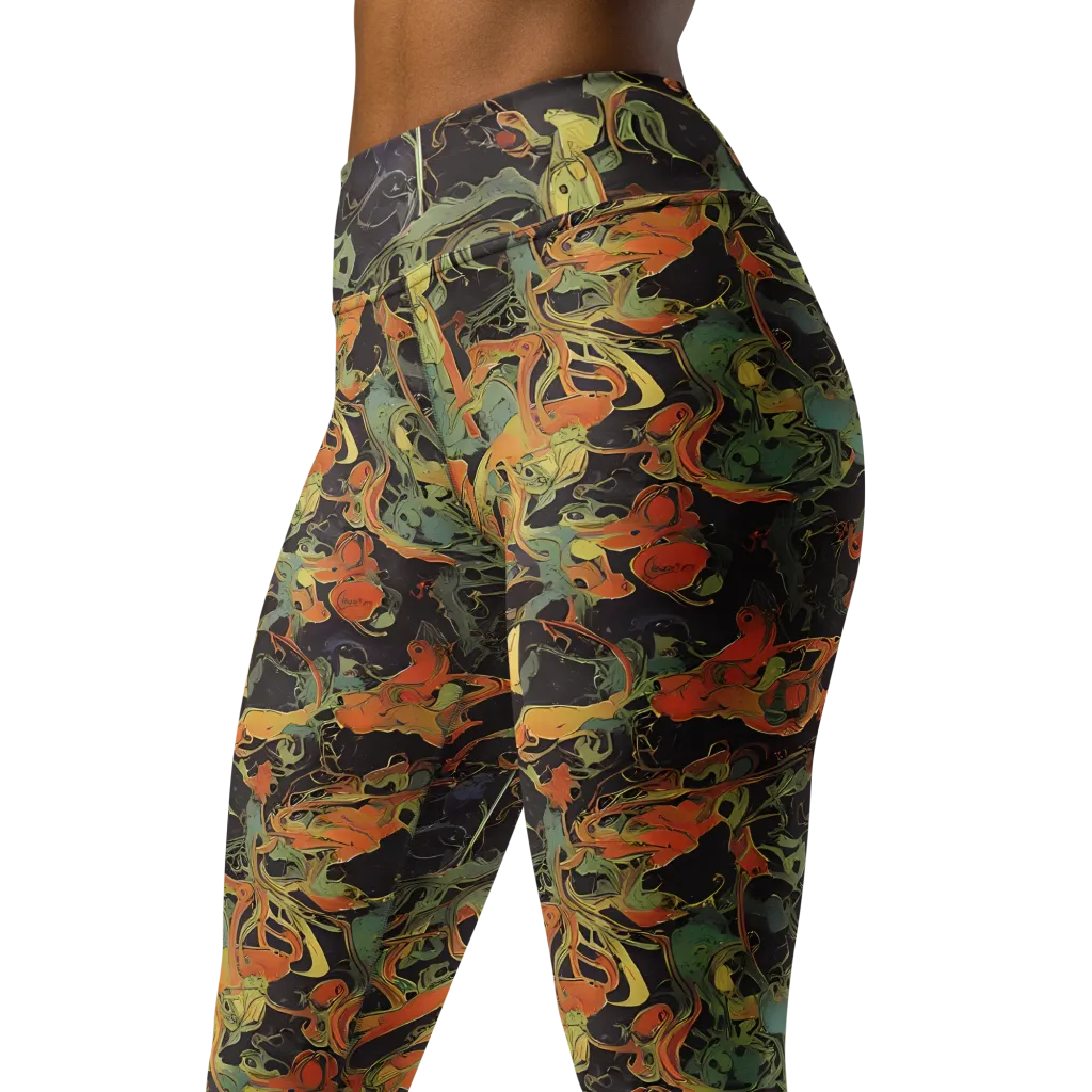 Ember Tangle on Yoga Leggings — Left Front