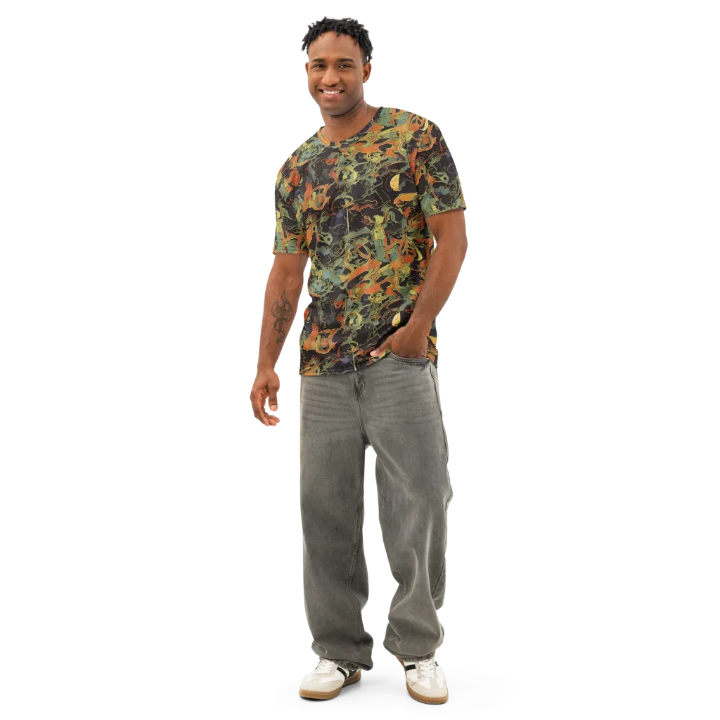 Ember Tangle on Men's Cotton Crew Neck T-Shirt — Front