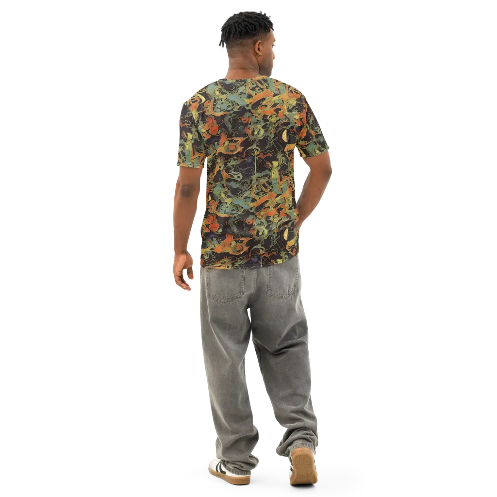Ember Tangle on Men's Cotton Crew Neck T-Shirt — Back