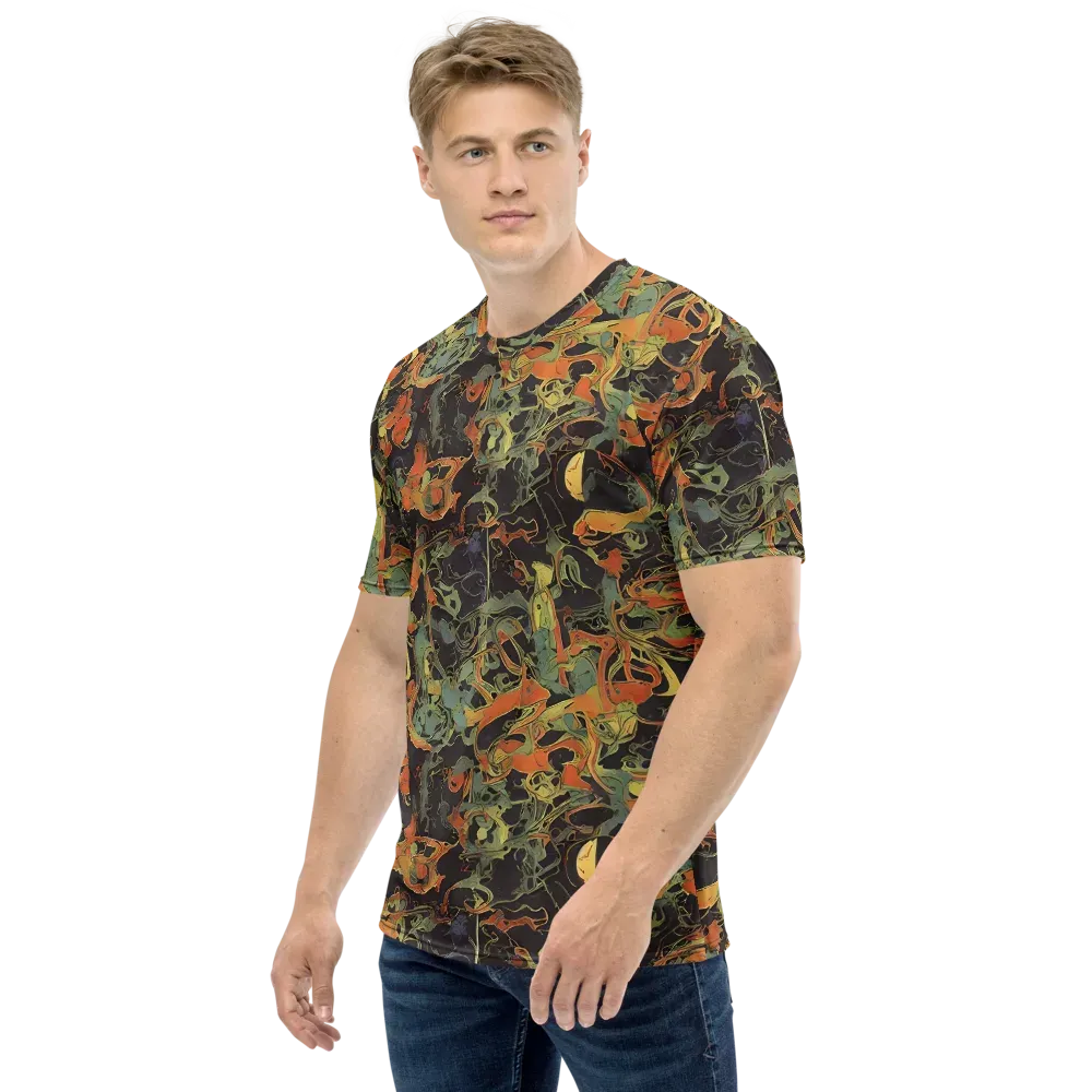 Ember Tangle on Men's Crew Neck T-Shirt — Left