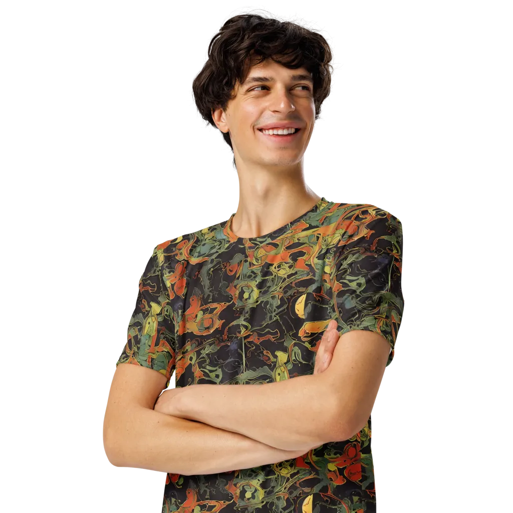 Ember Tangle on Men's Crew Neck T-Shirt — Left Front