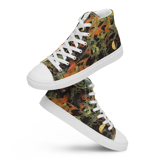Ember Tangle on a Men's High Top Canvas Shoes