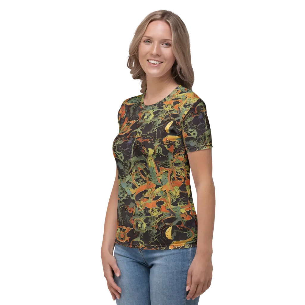 Ember Tangle on Women's Crew Neck T-Shirt — Left