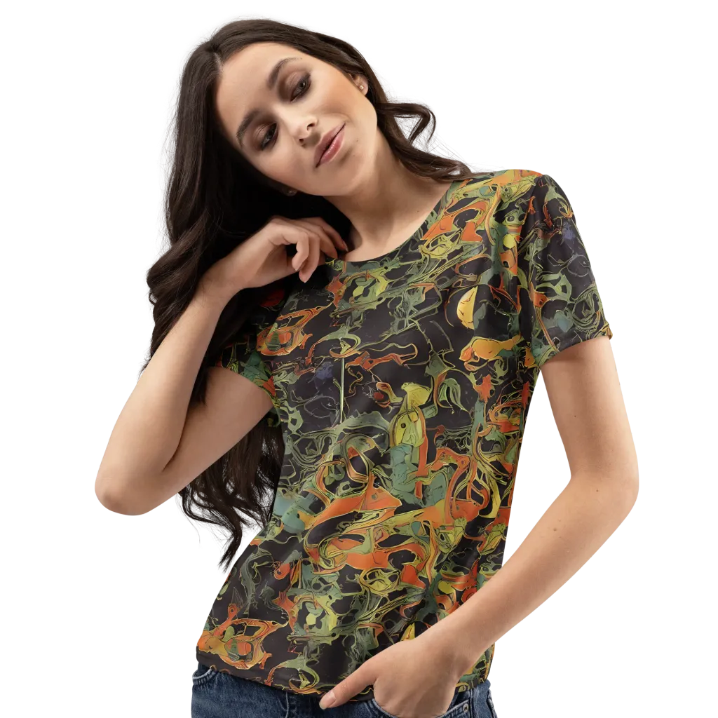 Ember Tangle on Women's Crew Neck T-Shirt — Left Front