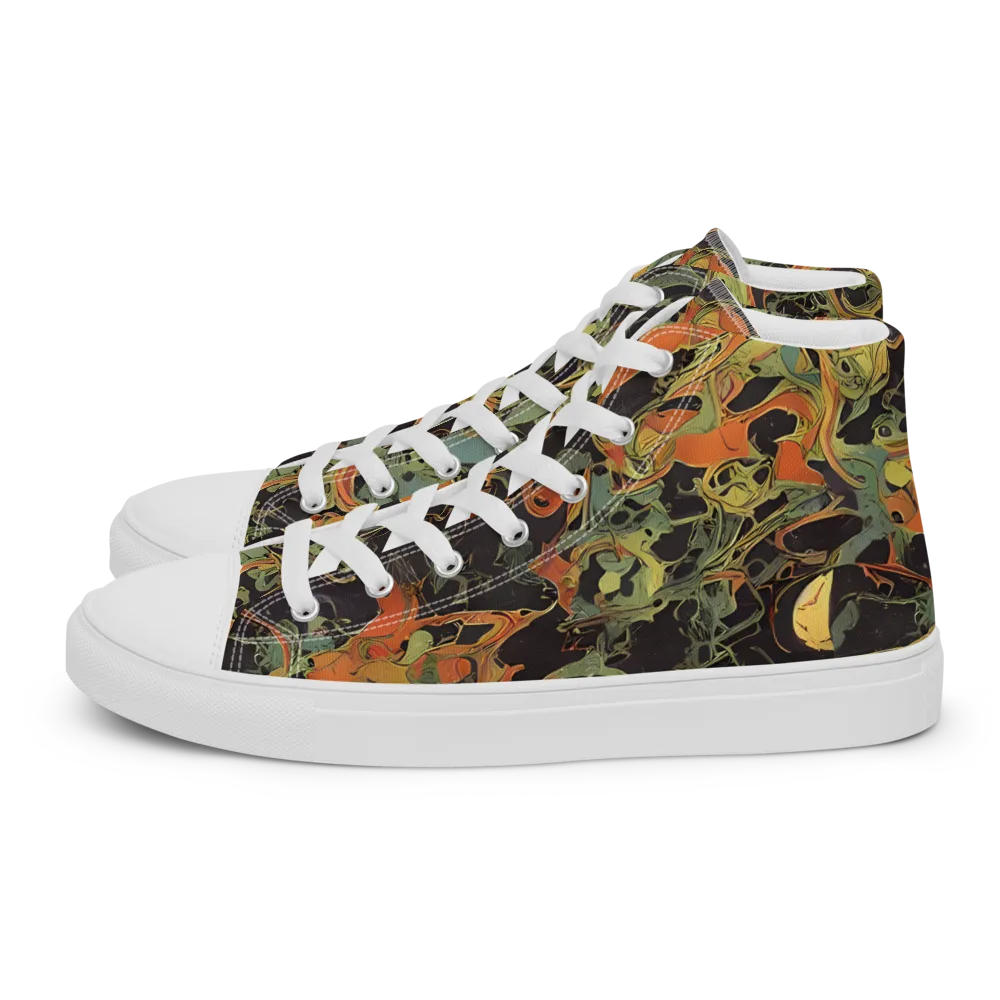 Ember Tangle on Women's High Top Canvas Shoes — Left