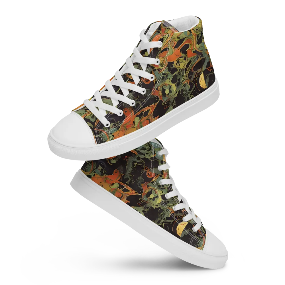 Ember Tangle on Women's High Top Canvas Shoes — Front