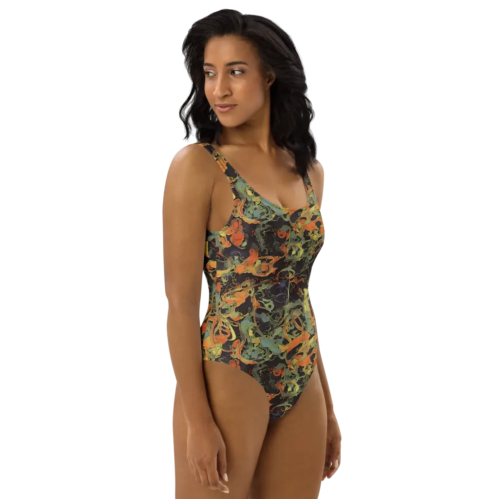 Ember Tangle on One-Piece Swimsuit — Right