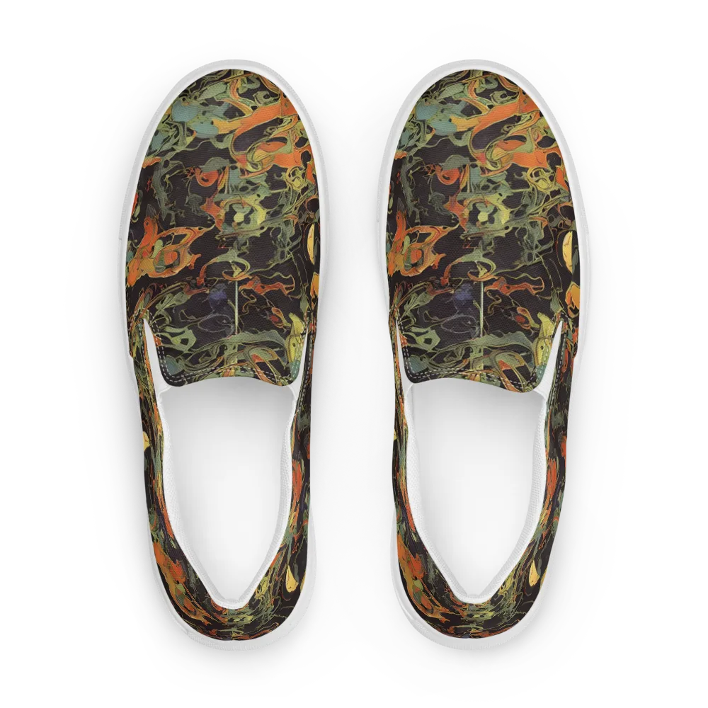 Ember Tangle on Women's Slip-On Canvas Shoes — Front